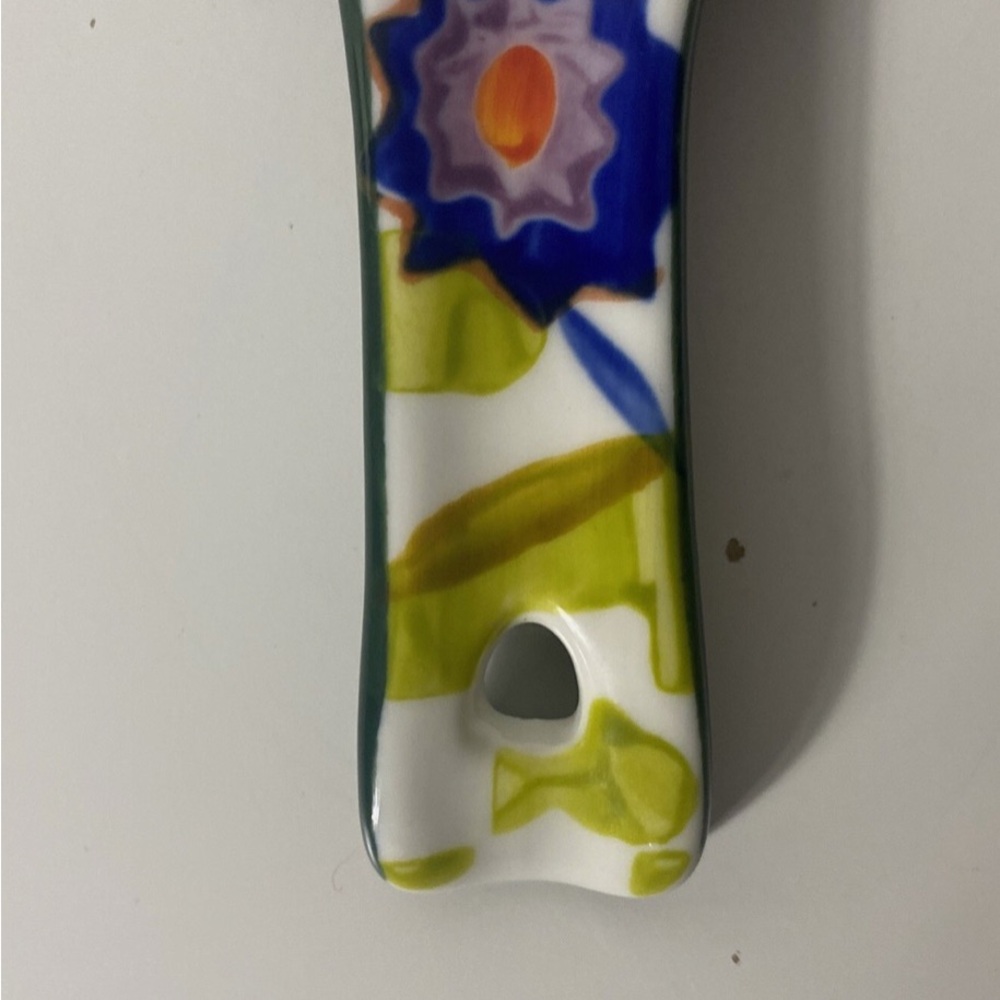 Anthropologie Dark Green Floral Spoon Rest - Picture 4 of 4